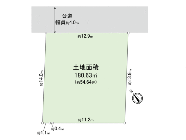 横浜市緑区中山6丁目土地 地形図