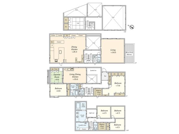 世田谷区用賀2丁目 邸宅 間取図(平面図) 世田谷区用賀2丁目 邸宅 間取図(平面図)