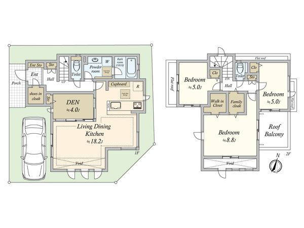 上用賀五丁目 新築戸建て 間取図(平面図) 上用賀五丁目 新築戸建て 間取図(平面図)