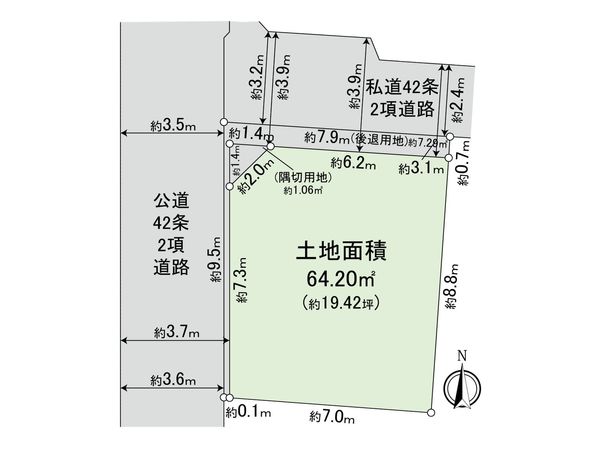 世田谷区下馬1丁目借地権付戸建 区画図 世田谷区下馬1丁目借地権付戸建 区画図