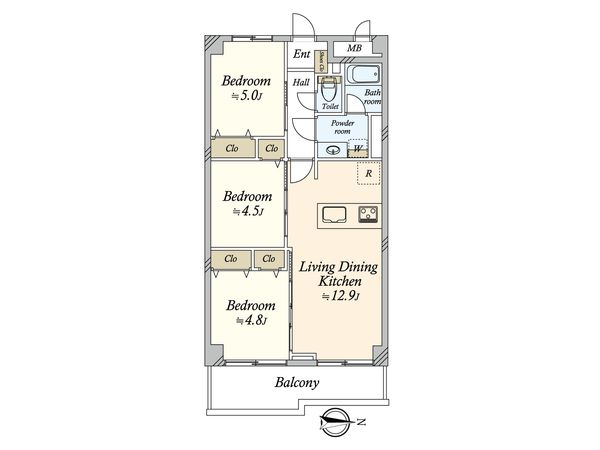 パシフィック馬事公苑前 2号棟 間取図(平面図) 間取図(平面図)