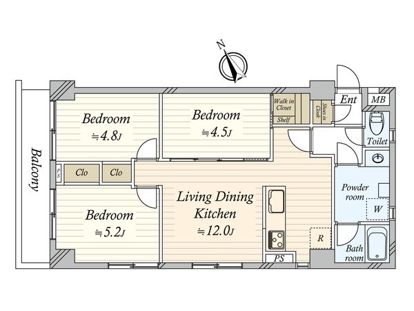 藤和用賀コープⅡ 間取図(平面図) 間取図(平面図)