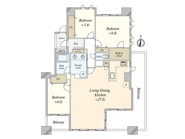 ライオンズスクエア用賀 間取図(平面図)