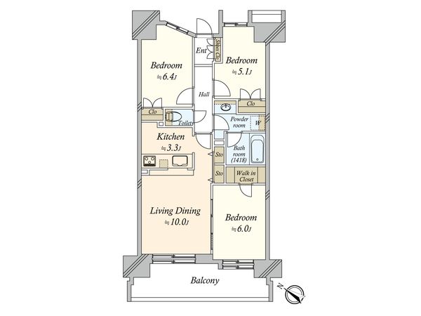 ヒルズ用賀TOKYO U CITY 間取図(平面図)