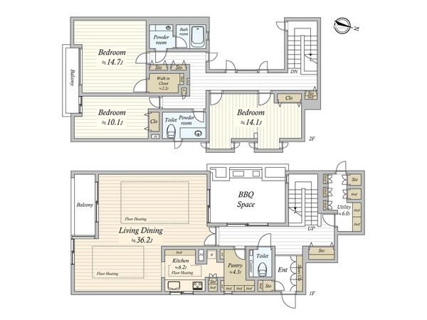 ラ・アトレ玉川瀬田 間取図(平面図) ラ・アトレ玉川瀬田 間取図(平面図)