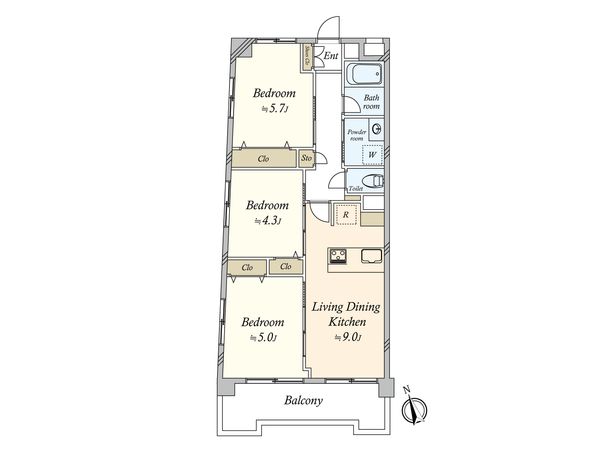 第2用賀ヒミコマンション 間取図(平面図)