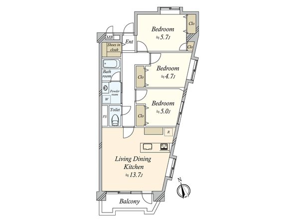 第2用賀ヒミコマンション 間取図(平面図)