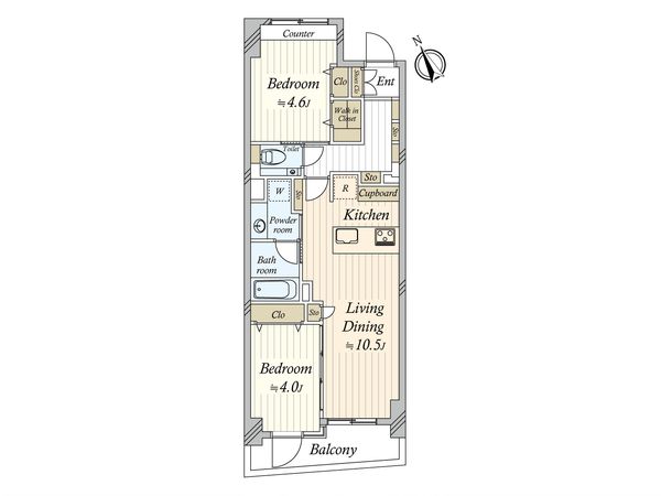 デュオ・スカーラ用賀 間取図(平面図) 間取図(平面図)