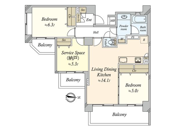 クレッセント用賀 間取図(平面図)