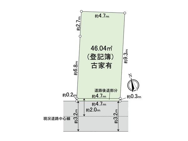 若林1丁目 古家付き土地 区画図