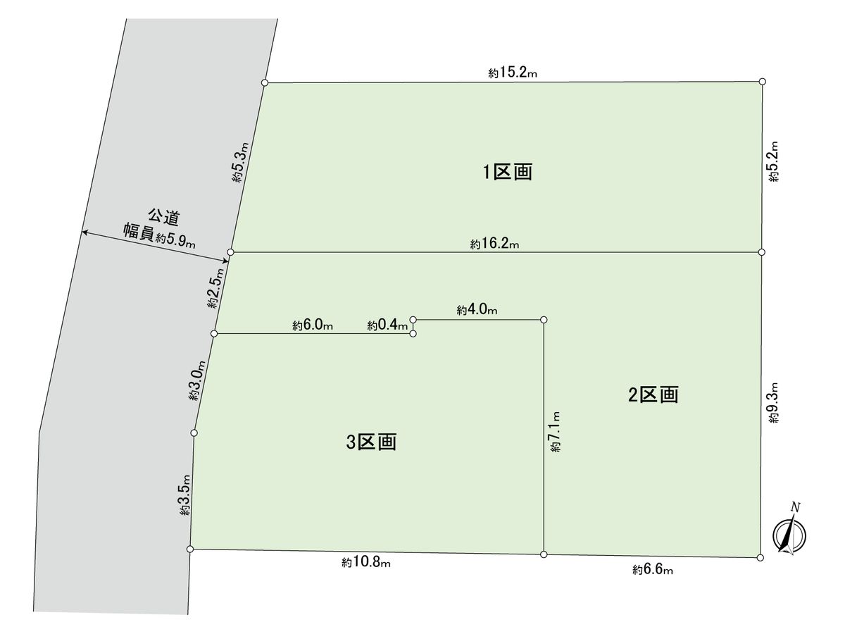 世田谷区桜1丁目建築条件付き土地 2区画 区画図 区画図