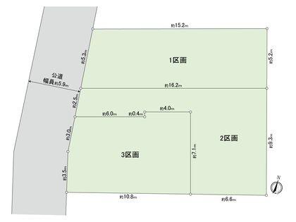 世田谷区桜1丁目建築条件付き土地 2区画 区画図