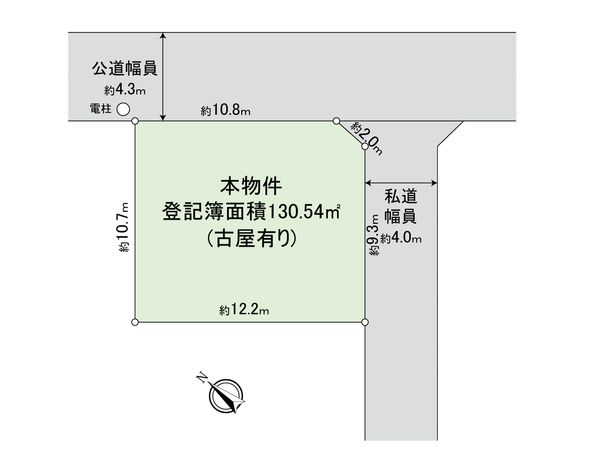 新町1丁目古家付き土地 区画図