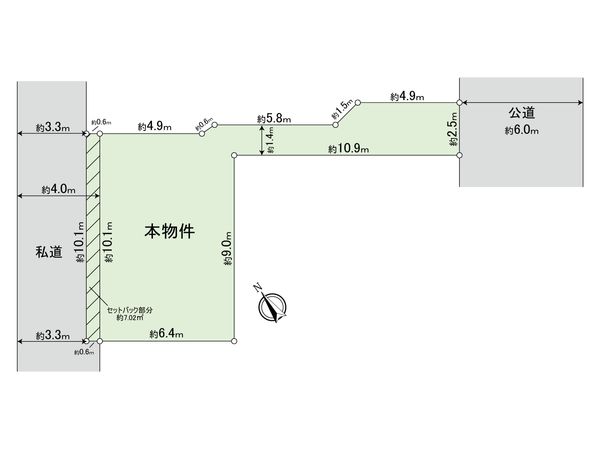 世田谷区若林2丁目 古家付き土地 区画図