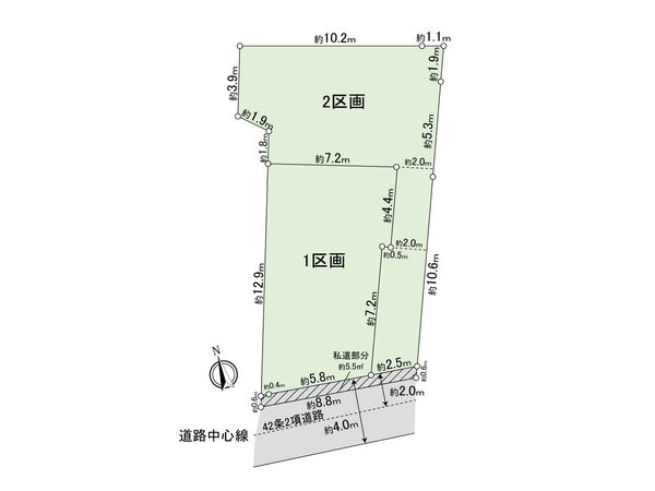 若林5丁目 土地 2区画 全体区画図 若林5丁目 土地 2区画 全体区画図