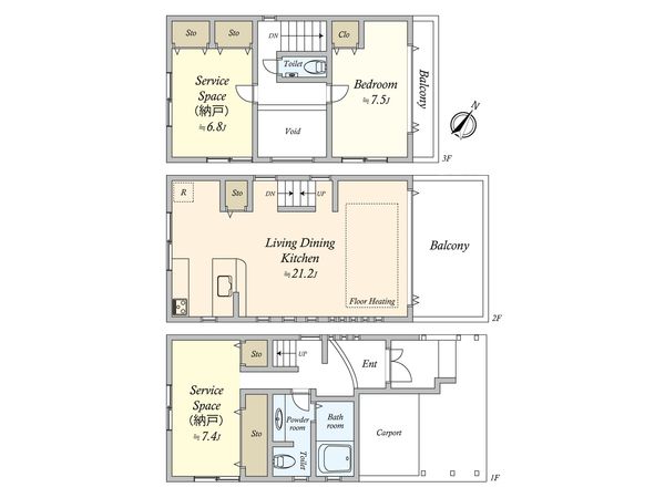 三軒茶屋2丁目戸建 間取図(平面図)