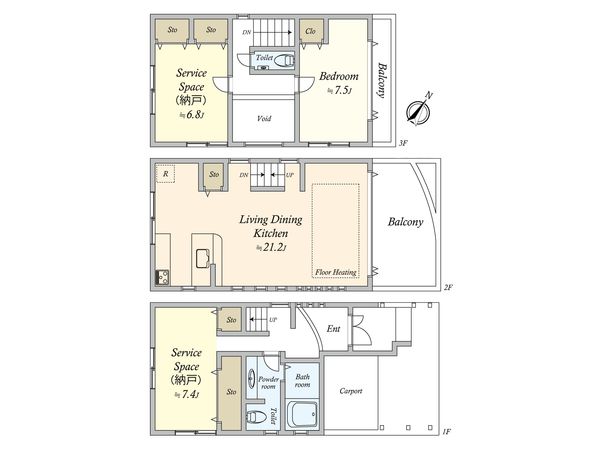 三軒茶屋2丁目戸建 間取図(平面図)