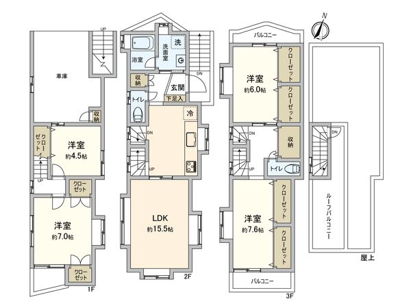 世田谷区太子堂5丁目 戸建 間取図(平面図) 世田谷区太子堂5丁目 戸建 間取図(平面図)