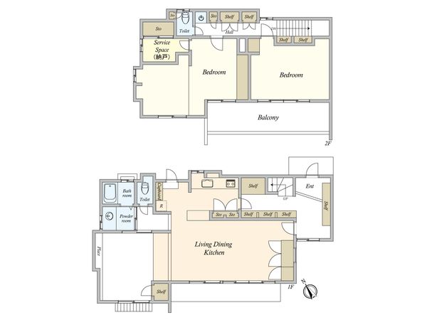 世田谷区若林5丁目 借地権付き戸建 間取図(平面図)