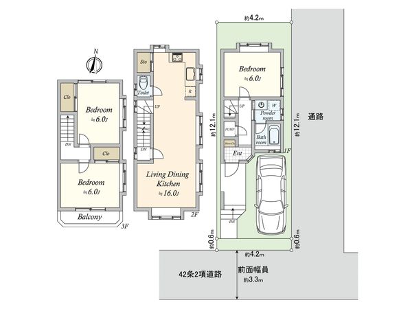 世田谷区野沢1丁目 戸建 間取図(平面図) 世田谷区野沢1丁目 戸建 間取図(平面図)