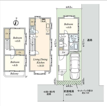 世田谷区野沢1丁目 戸建 間取図(平面図)