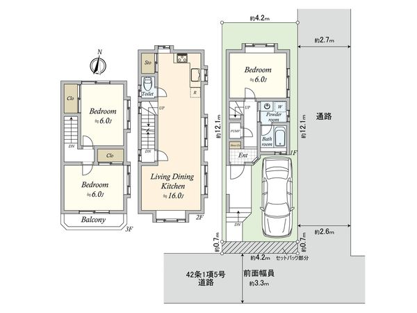 世田谷区野沢1丁目 戸建 間取図(平面図)