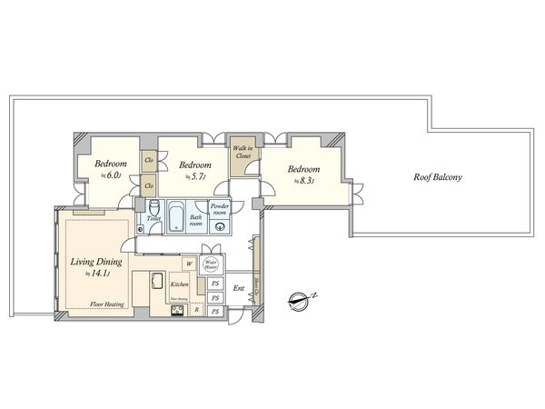 イースタンホームズ若林 間取図(平面図) イースタンホームズ若林 間取図(平面図)