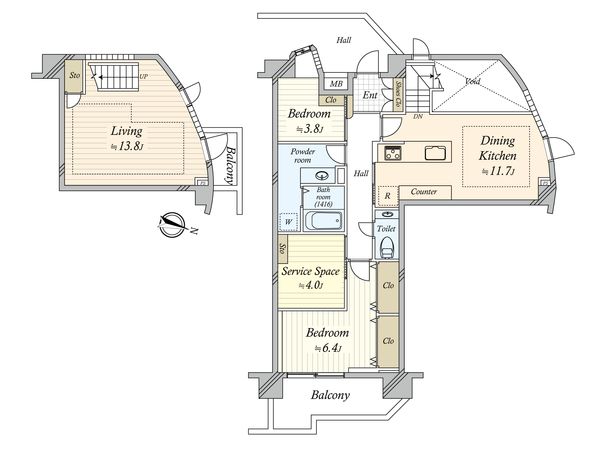 グローリオ三軒茶屋 間取図(平面図)