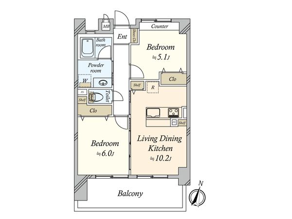 中銀池尻マンシオン 間取図(平面図)