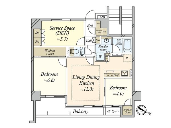 プレシス三軒茶屋 間取図(平面図)