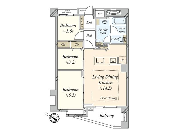 オーベル三軒茶屋dR 間取図(平面図) オーベル三軒茶屋dR 間取図(平面図)