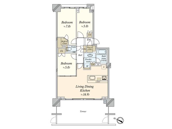 クラッシィハウス世田谷公園 間取図(平面図) クラッシィハウス世田谷公園 間取図(平面図)
