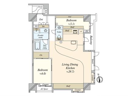 コスモ世田谷 間取図(平面図)