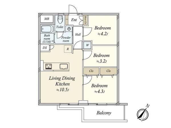 大橋団地久保ビル 間取図(平面図) 大橋団地久保ビル 間取図(平面図)