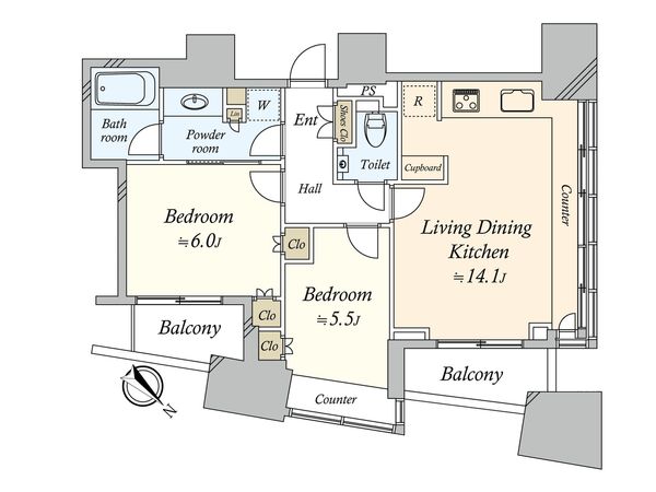 ザ・パークハウス三軒茶屋タワー 間取図(平面図) 間取図(平面図)