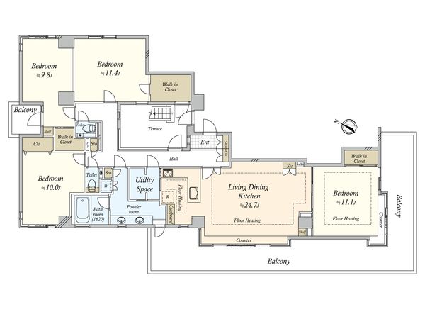 プレステージ三軒茶屋 間取図(平面図)
