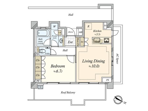 ピアース三軒茶屋 間取図(平面図) 間取図(平面図)