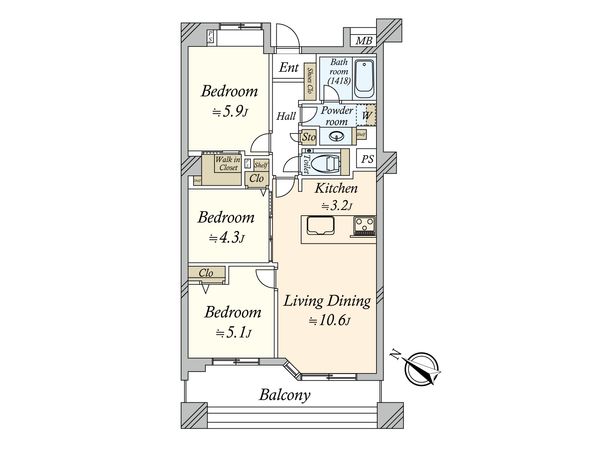 ダイナシティ三宿 間取図(平面図)