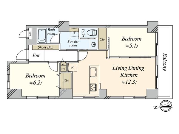 ライオンズマンション三軒茶屋第2 間取図(平面図)