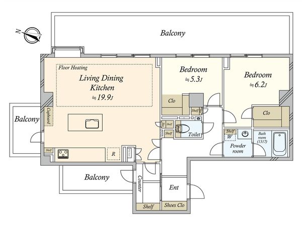 三軒茶屋パーク・マンション 間取図(平面図) 三軒茶屋パーク・マンション 間取図(平面図)