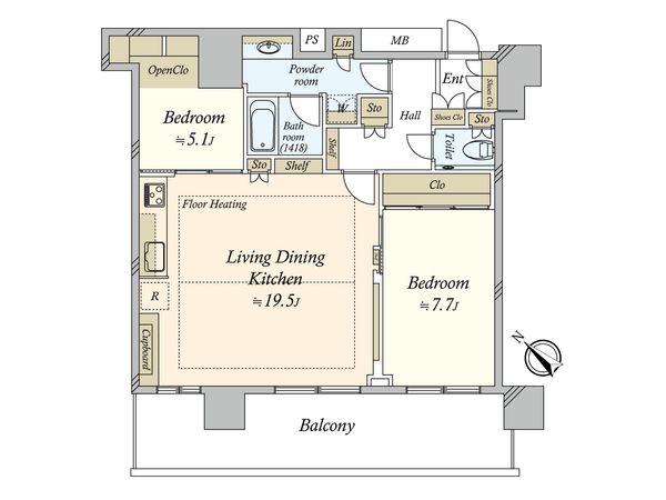 クロスエアタワー 間取図(平面図) クロスエアタワー 間取図(平面図)