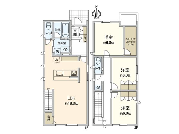 目黒区上目黒5丁目(土地) 建物プラン例 (間取り図) 目黒区上目黒5丁目(土地) 建物プラン例 (間取り図)