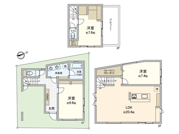 目黒区五本木2丁目土地 建物プラン例 (間取り図) 目黒区五本木2丁目土地 建物プラン例 (間取り図)