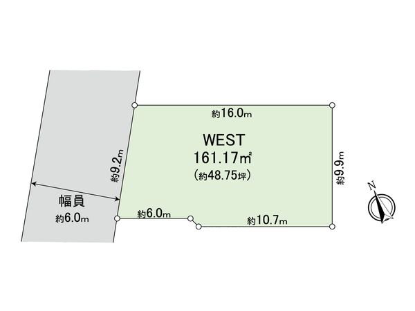 世田谷区下馬4丁目(土地)WEST 区画図 世田谷区下馬4丁目(土地)WEST 区画図
