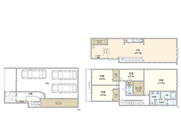 建物プラン例 (間取り図)
