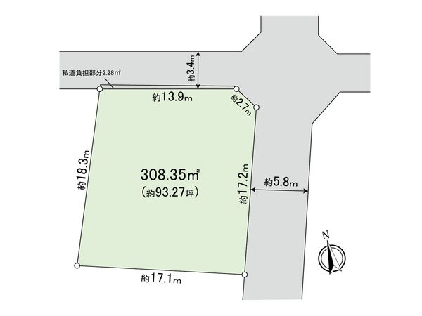 世田谷区下馬4丁目 土地 区画図