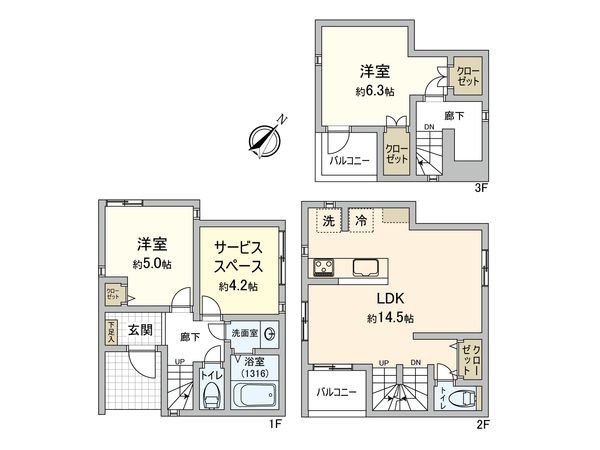 目黒区中町1丁目(土地)1区画 建物プラン例 (間取り図) 目黒区中町1丁目(土地)1区画 建物プラン例 (間取り図)