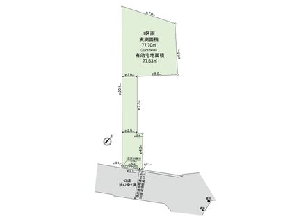 目黒区中町1丁目(土地)1区画 区画図