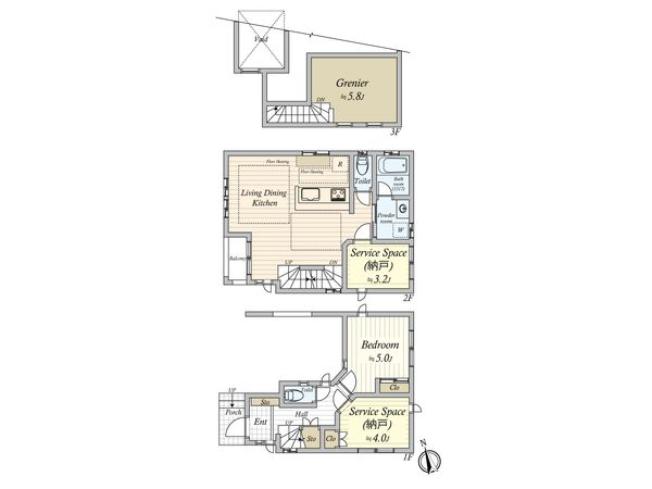 世田谷区下馬4丁目 新築戸建 間取図(平面図) 世田谷区下馬4丁目 新築戸建 間取図(平面図)