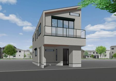 目黒区五本木2丁目 新築戸建 外観パース図